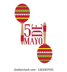 Pair of maracas. Cinco de mayo. Vector illustration design