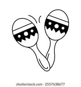 A pair of maracas icon used in traditional music for rhythm