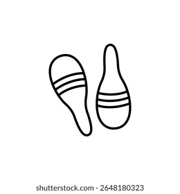 Pair Of Maracas Musical Instrument In Simple Line Drawing Isolated