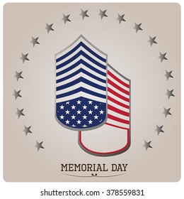Pair of medals with different colors and texture on a grey background for memorial day