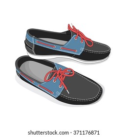 A pair of men moccasins isolated on white background