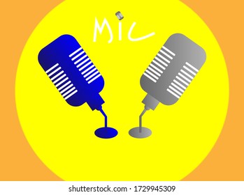 A Pair of microphone vector art, editable eps available