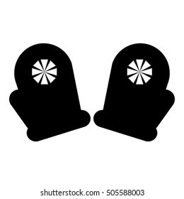 Pair of mittens icon. Simple illustration of pair of mittens vector icon for web