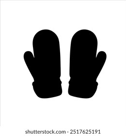 Pair of mittens silhouette vector illustration design on white background.