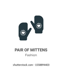 Pair of mittens vector icon on white background. Flat vector pair of mittens icon symbol sign from modern fashion collection for mobile concept and web apps design.