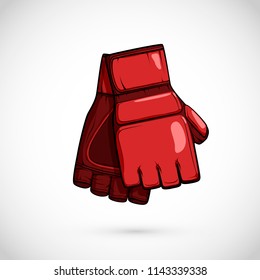 Pair of MMA gloves. Mix Martial arts equipment. Vector illustration