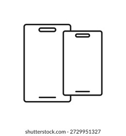 Par de telefones celulares com contorno de ângulos diferentes