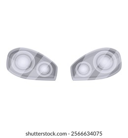 Pair of modern car headlights is illuminating the night, providing clear visibility for safe driving