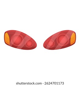 Pair of modern car taillights, featuring red and orange lights, enhancing visibility and safety during nighttime driving
