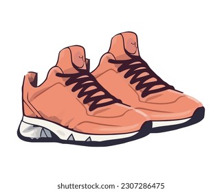 A pair of modern sports shoes for men athletic activities isolated