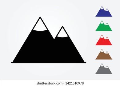 A pair of mountains logo vector using many color on white background illustration