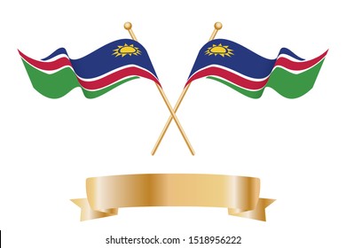 Pair of Namibia flags for celebration.