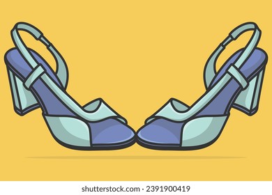 Pair Of New Arrival Women Evening Event Sandals vector illustration. Beauty fashion objects icon concept. Fashion sandals shoes pair models in modern style vector design.