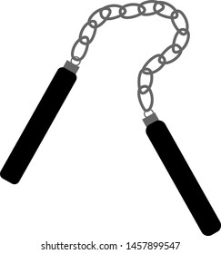 Paar Nunchaku, Illustration, Vektorgrafik auf weißem Hintergrund.