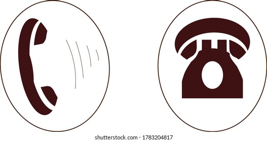 A Pair Of Old Land Line Phones Vector 