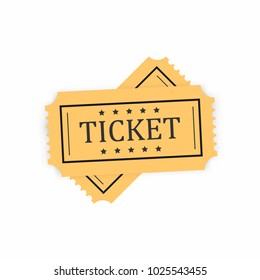 A pair of old paper ticket icons. Two vintage or retro tickets. Vector