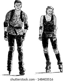 pair on a roller skates