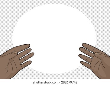 Pair of open Black hands from first person point of view