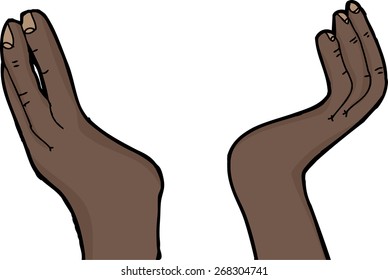 Pair of open hands holding blank space