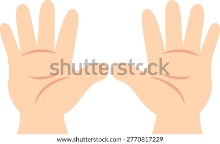 Pair of open hands showing all ten fingers for counting number ten isolated on white background for math and primary education
