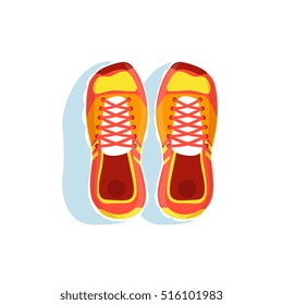 Pair Of Orange Running Shoes Vector Illustration From The Fitness Essentials Collection