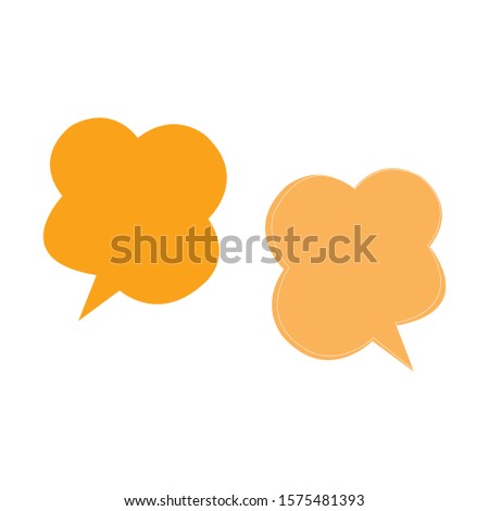 A pair of orange speach bubbles on white