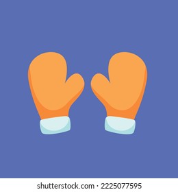Pair of orange winter mittens