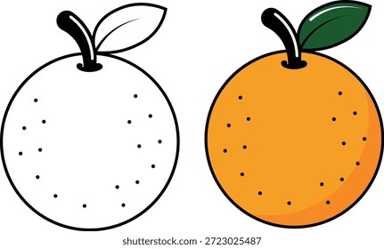 Un par de naranjas, un contorno blanco y uno coloreado, captura la frescura y el color. Perfecto para imágenes de stock sobre comida, fruta, alimentación saludable y temas de comida familiar.
