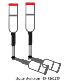 Pair of orthopedic crutches vector image