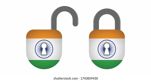 Un par de candados con bandera de la India
