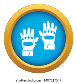 Pair of paintball gloves icon blue vector isolated on white background for any design
