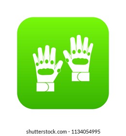 Pair of paintball gloves icon digital green for any design isolated on white vector illustration