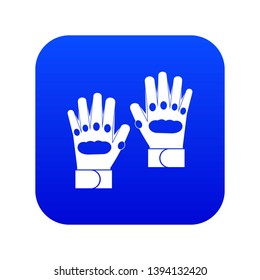 Pair of paintball gloves icon digital blue for any design isolated on white vector illustration