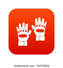 Pair of paintball gloves icon digital red for any design isolated on white vector illustration