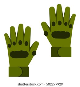 Pair of paintball gloves icon. Flat illustration of gloves vector icon for web design