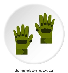 Pair of paintball gloves icon in flat circle isolated vector illustration for web