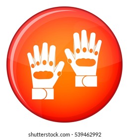 Pair of paintball gloves icon in red circle isolated on white background vector illustration