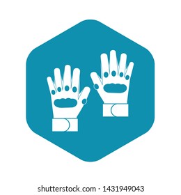 Pair of paintball gloves icon in simple style on a white background vector illustration