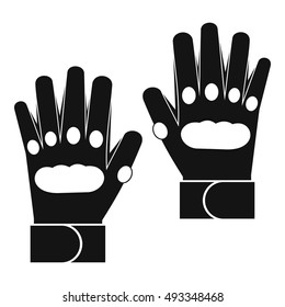 Pair of paintball gloves icon in simple style on a white background vector illustration