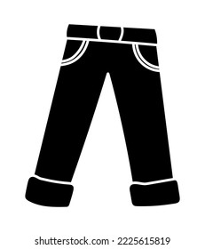 Ilustración vectorial de silueta de pantalones. Aislado sobre fondo blanco