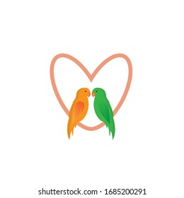 A pair of parrots are in love vektor design