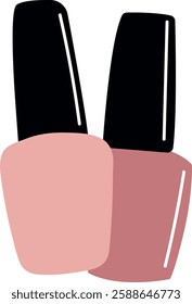 Pair of Pastel Nail Polish Bottles Vector Illustration