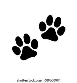 Pair of paw prints. Vector illustration