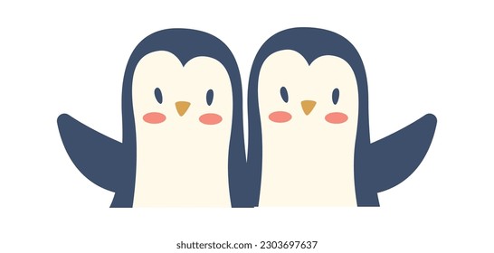 Pair Of Penguins Vector Illustration