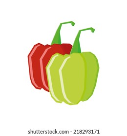 a pair of peppers on a white background