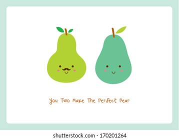 A Pair Of Perfect Pear Wedding Greeting Card