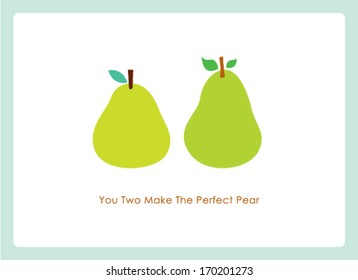 a pair of perfect pear wedding greeting card