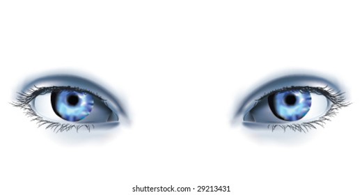 Pair of photorealistic woman's eyes.