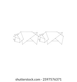 Pair Pig oder Schweine Polygonale Linien, kann für Logo, Piktogramm, Wassertier Figur, Website, Apps oder Grafik-Design-Element verwenden. Vektorgrafik