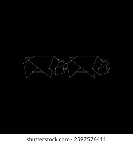 Pair Pig oder Schweine Polygonale Linien, kann für Logo, Piktogramm, Wassertier Figur, Website, Apps oder Grafik-Design-Element verwenden. Vektorgrafik